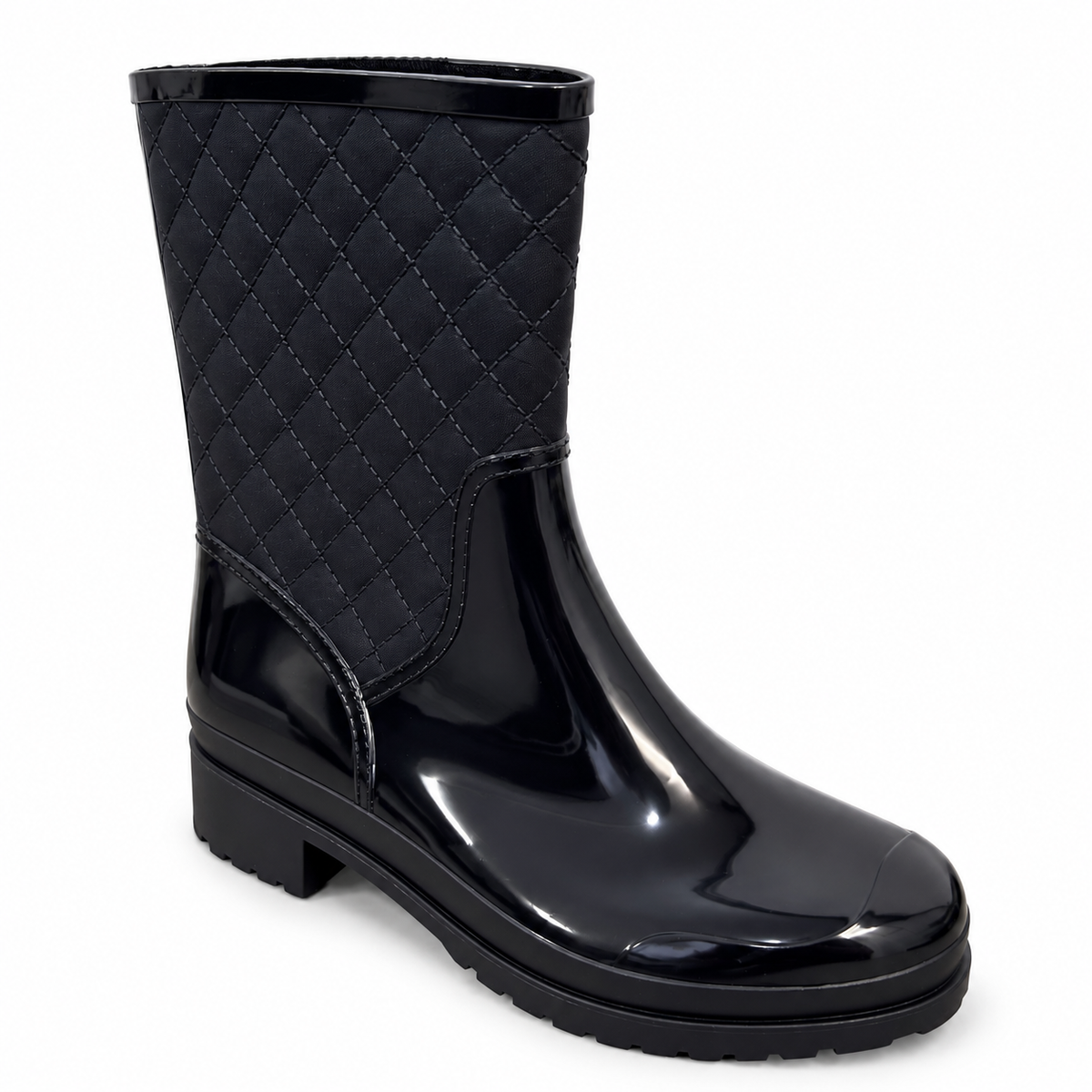 Botas de Caucho Impermeables para Mujer Elegantes y Antideslizantes Negro