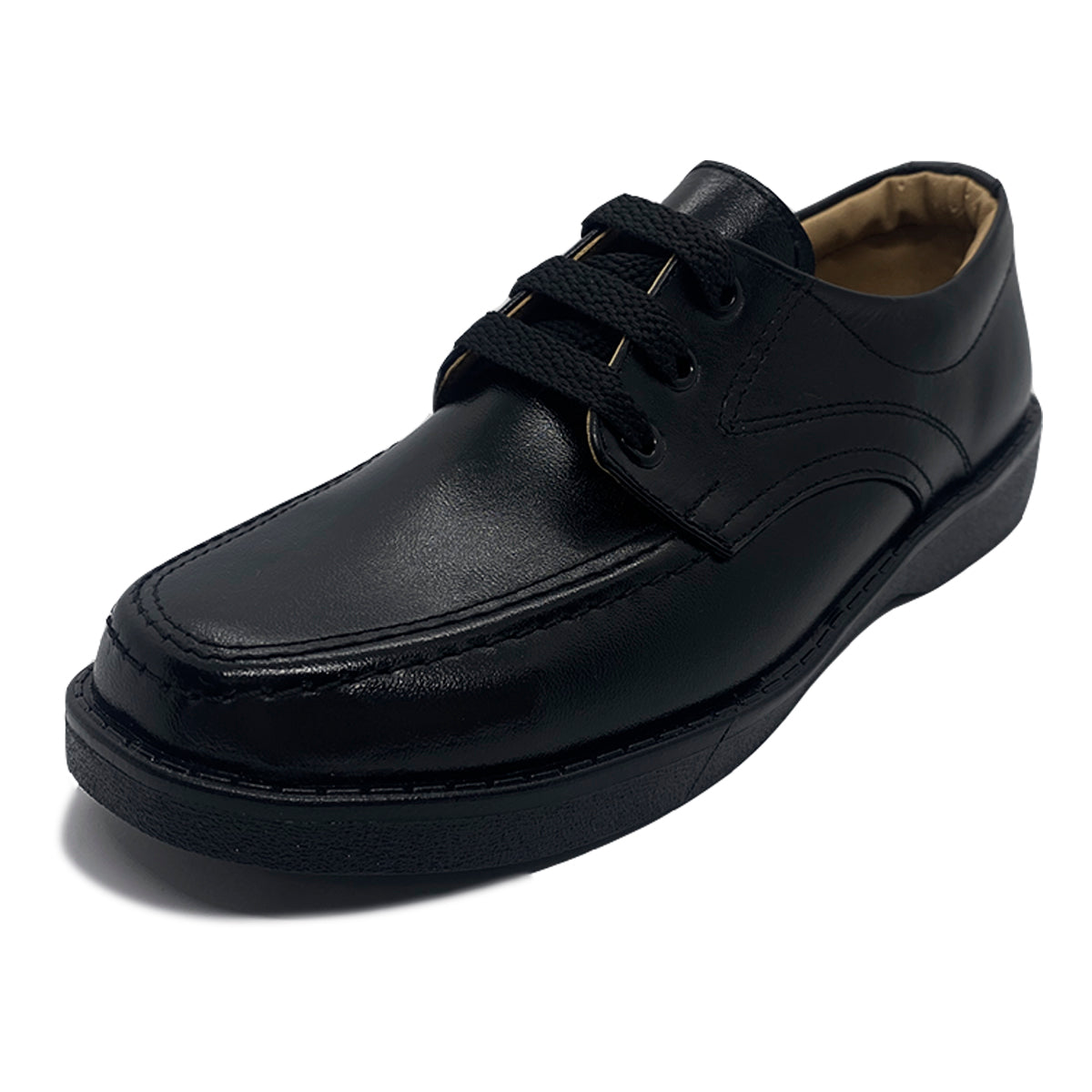 Zapatos colegiales negros en cuero legítimo para niño y niña | Antideslizantes, duraderos y cómodos