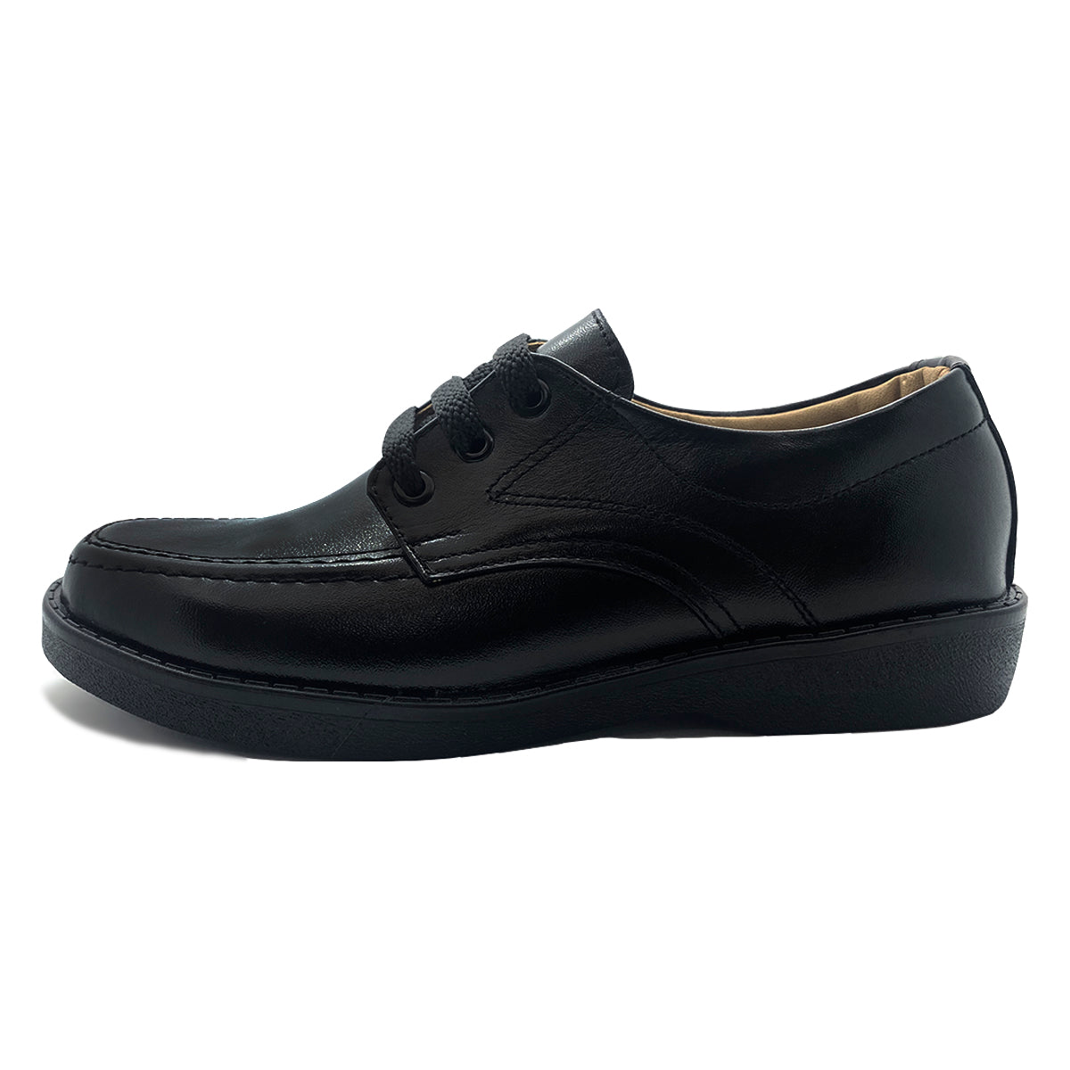 Zapatos colegiales negros en cuero legítimo para niño y niña | Antideslizantes, duraderos y cómodos