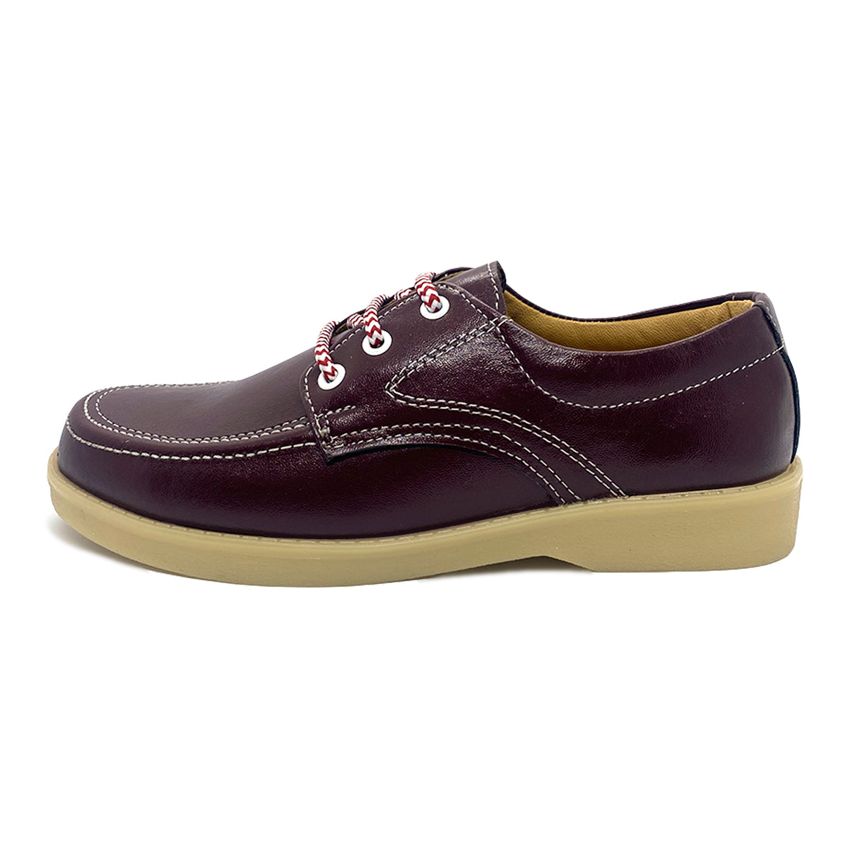 Zapatos colegiales Rojos en cuero legítimo para niño y niña | Antideslizantes, duraderos y cómodos