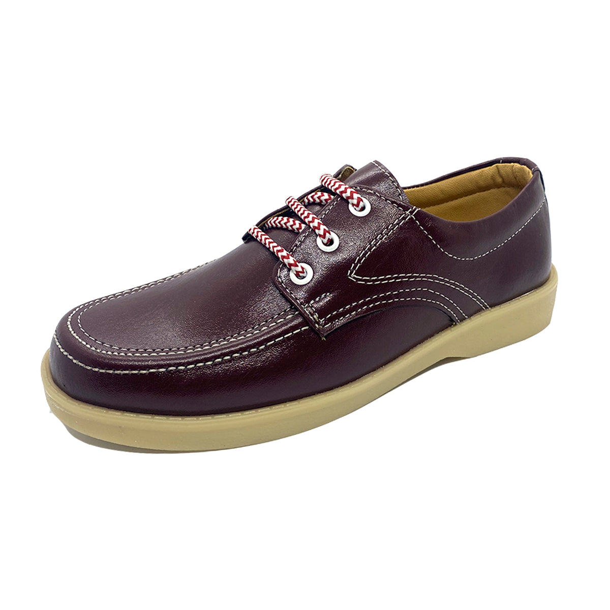 Zapatos colegiales Rojos en cuero legítimo para niño y niña | Antideslizantes, duraderos y cómodos