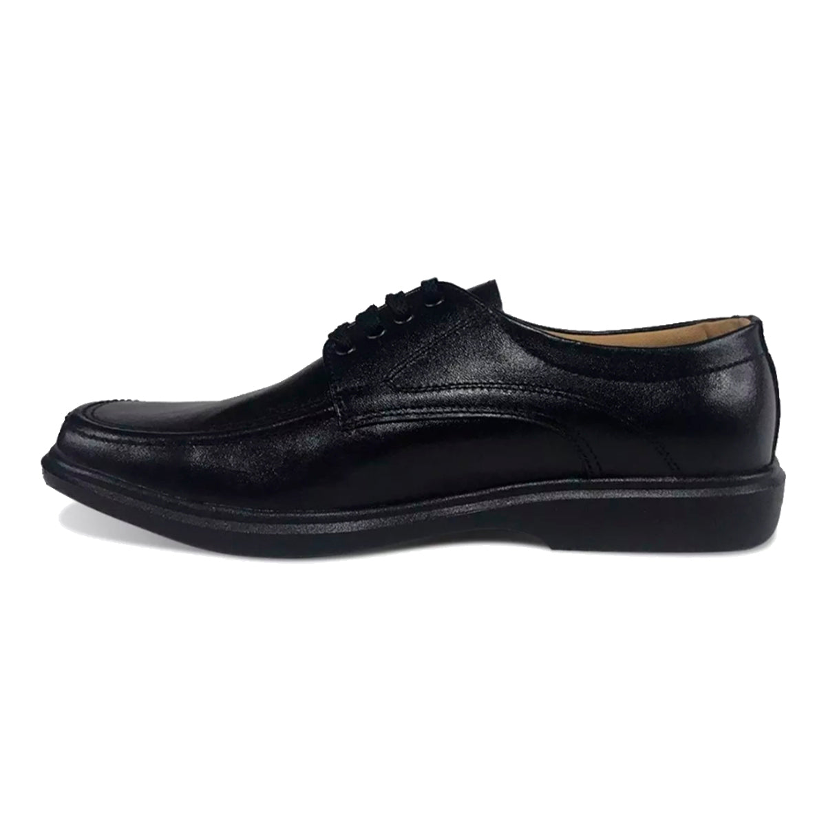 Zapato Colegial Negro en Cuero Niño de Amarrar Cocido Uniforme Escolar Formal