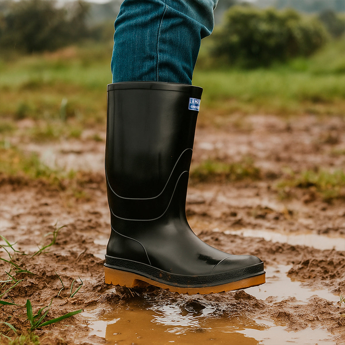 👷♂️Botas de Caucho para Lluvia e Industria Macha Caña Alta Croydon – Impermeables, Antideslizantes de Dotación