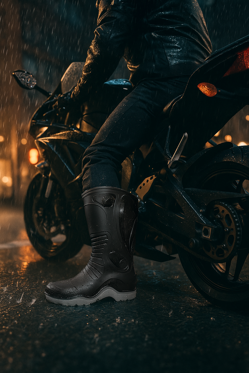 🏍️ Botas Impermeables Dakar para Motociclistas – Botas de Lluvia Invierno en PVC con Suela Antideslizante y Protección Reforzada ☔
