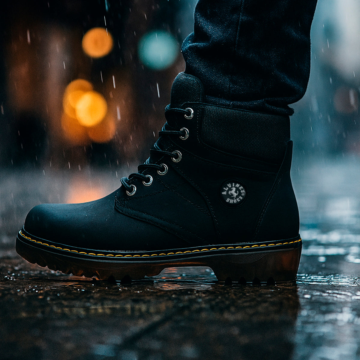 👢 BOTAS ALPINA NEGRAS – 100% CUERO GENUINO | RESISTENCIA Y ESTILO TODO TERRENO