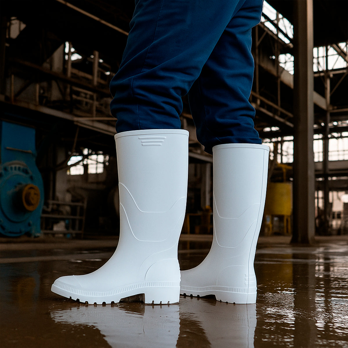 🛠️ Botas Llanera Blanca en Caucho Venus 👢 Impermeables Antideslizantes 🌧️ Dotación, Carnicerías, Operarios 🚜 Industria Colombiana