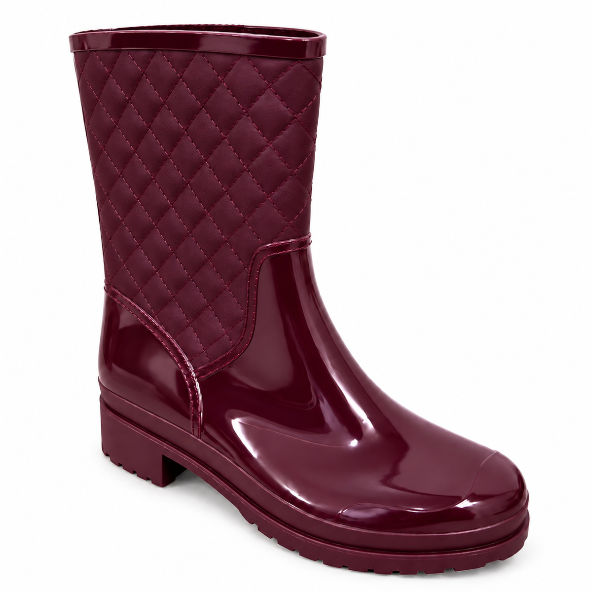 Botas de Caucho Impermeables para Mujer Elegantes y Antideslizantes Vinotinto