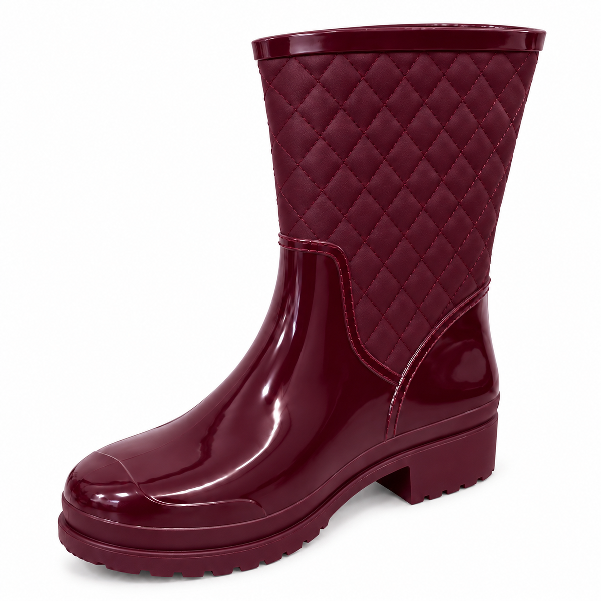 Botas de Caucho Impermeables para Mujer Elegantes y Antideslizantes Vinotinto