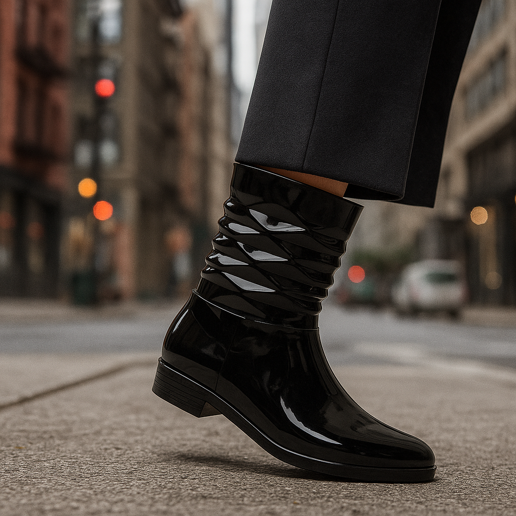 👢 Bota de Lluvia Mujer Impermeable de Caucho Elegante con Punta Fina 👩🦰