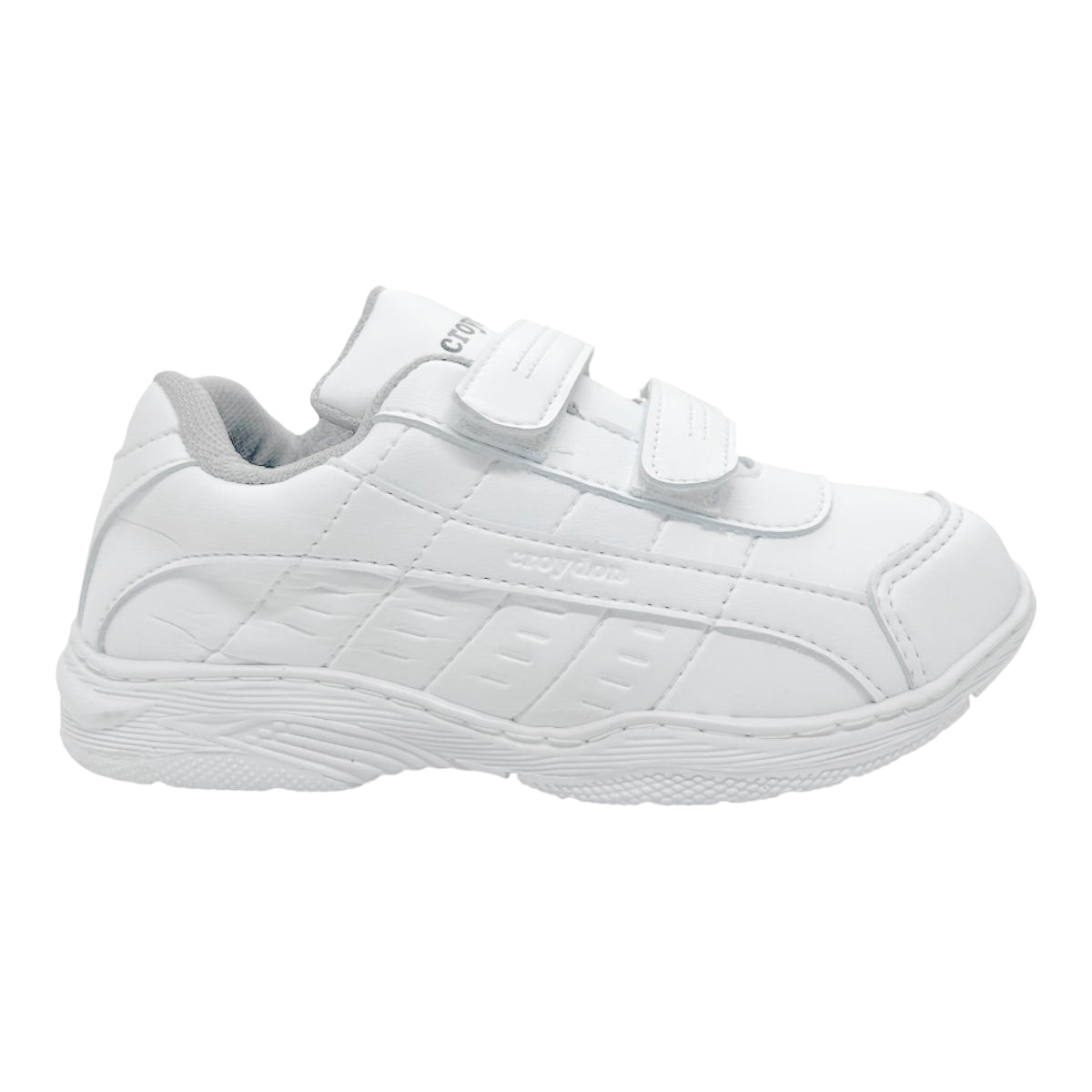 Tenis Escolares Croydon Blancos con Velcro – Antideslizantes, Semi Impermeables y Súper Resistentes