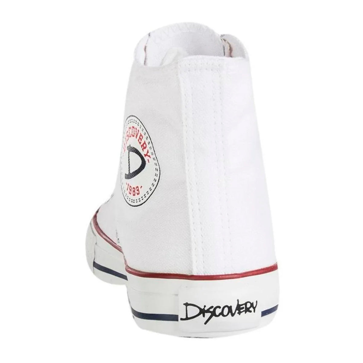 🏆 Tenis Bota Discovery Blanco linea roja Croydon en Lona – Modelo Alto Colegial