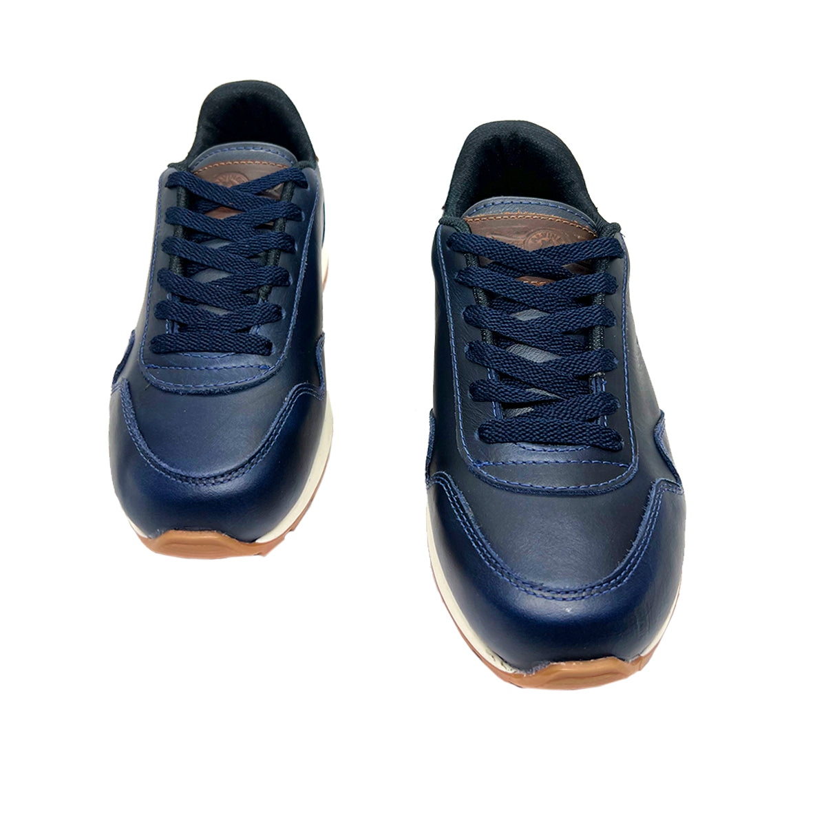 Tenis de Cuero para Hombre Azul resistente zapato industria nacional