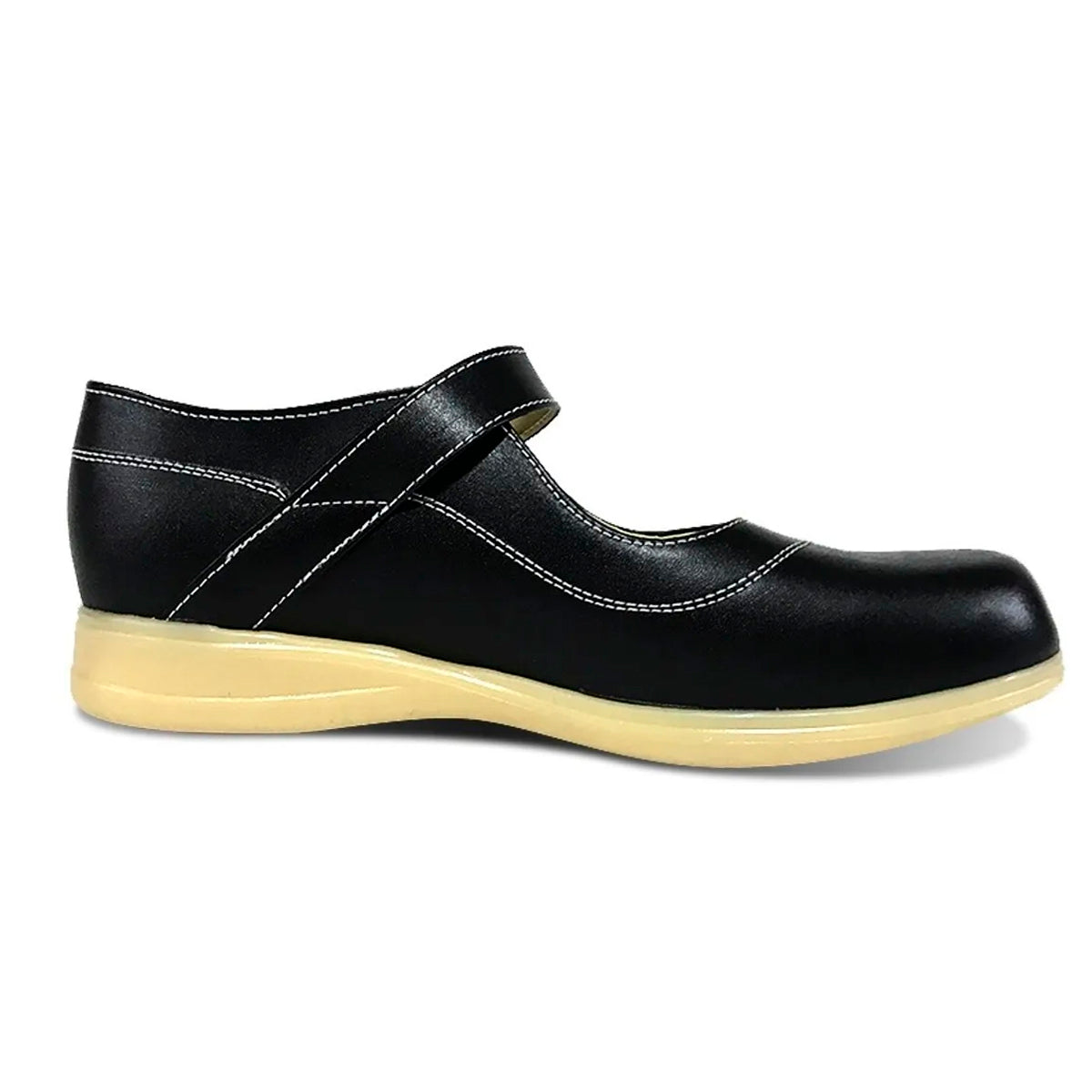 Zapatos colegiales Negro Suela Goma tipo Mafalda con hebilla para niña en cuero 100% legítimo