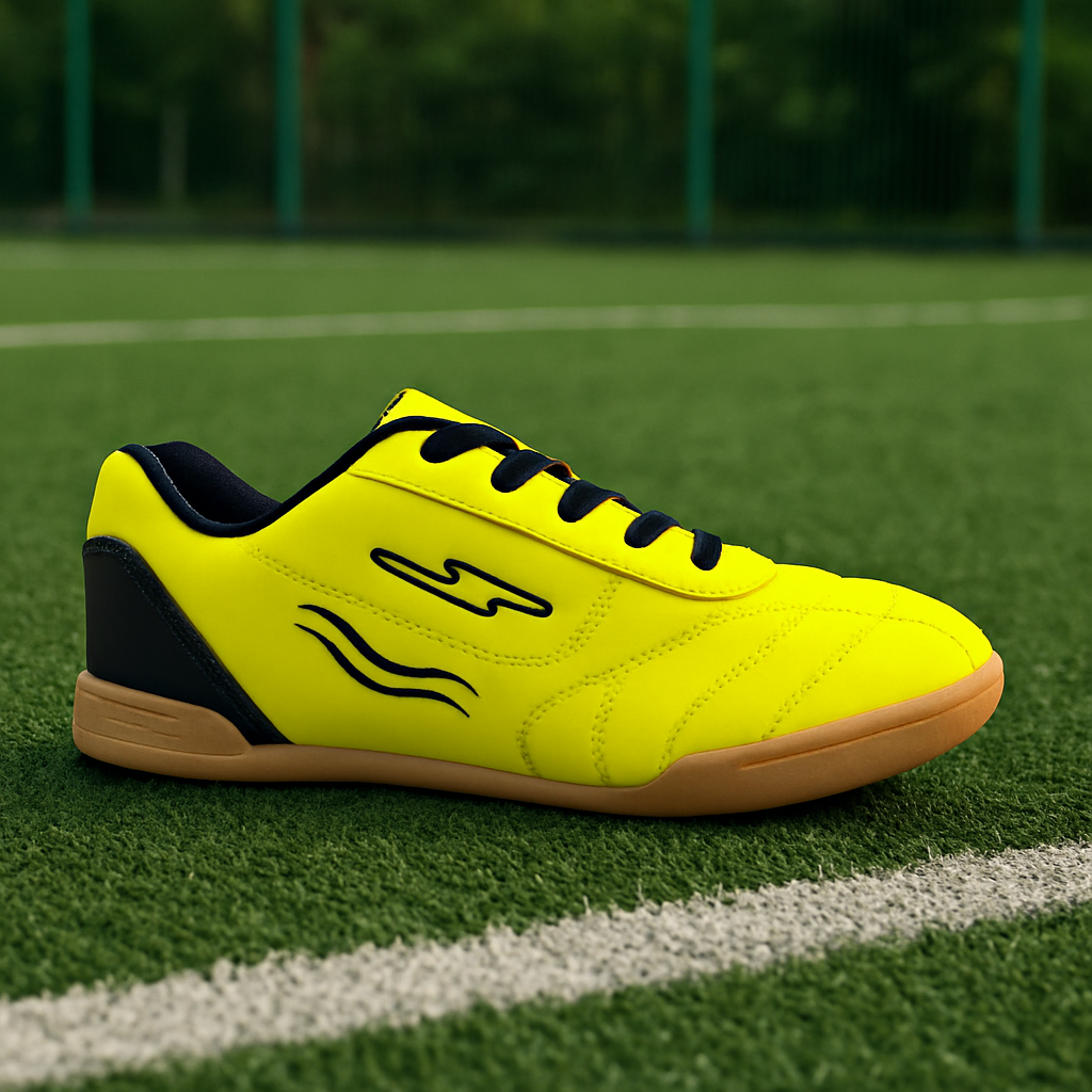 Tenis Zapatillas Futsala Torretín Amarillo Cocido para Hombre y Mujer Resistentes Fútbol Cancha Sintética
