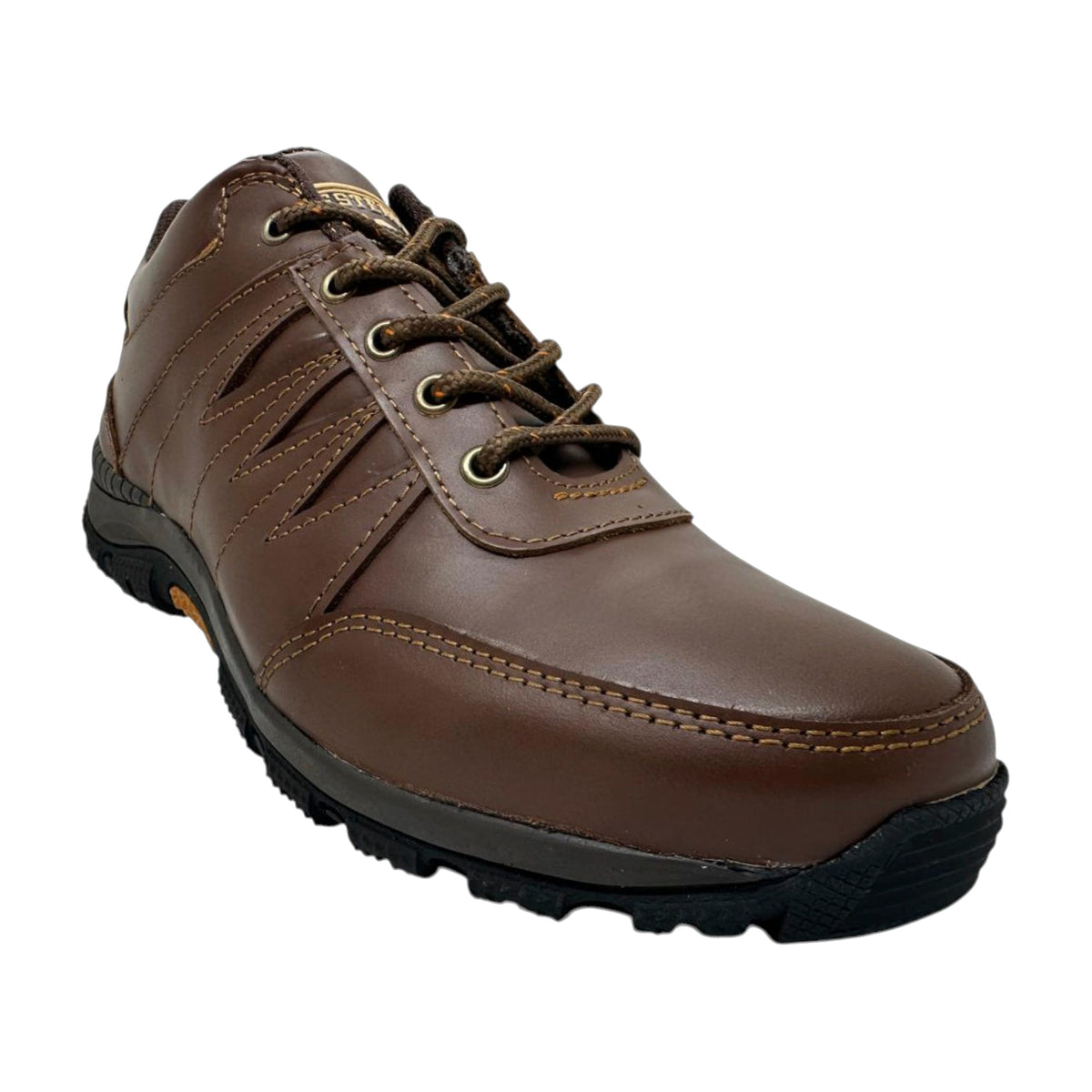Zapato Todo Terreno Hombre Cuero Antideslizante Café TrekPro 👞🟤🛡️