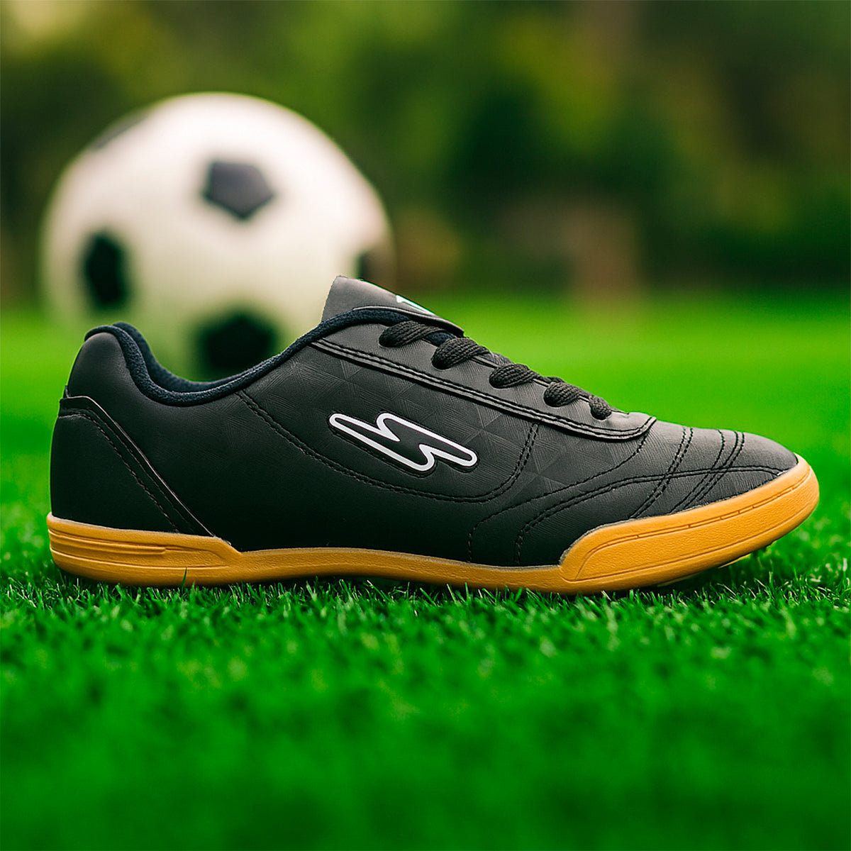 Tenis Zapatillas Futsala Torretín Negro Cocido para Sintética – Deportivas para Fútbol Indoor de Alta Resistencia