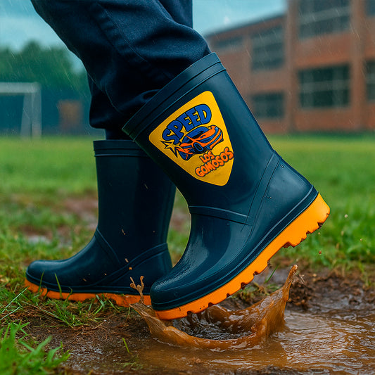 👢 Botas Gomoso Azules Croydon Para Niño Impermeables ☔ Caucho Antideslizantes Lluvia🌧️