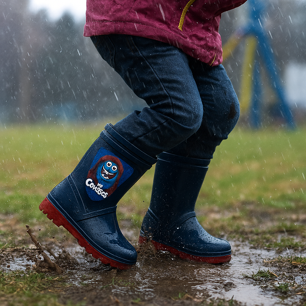 👢 Botas Gomoso Azules Rojas Croydon Para Niño Impermeables ☔ Caucho Antideslizantes Lluvia🌧️