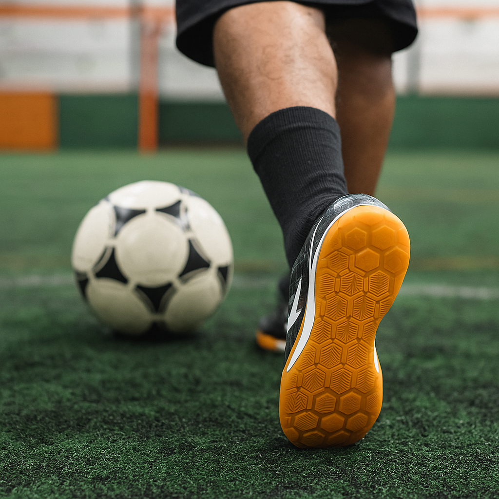 Tenis Negros de Futsal y Cancha Sintética Cocidos 👟 Suela Lisa Antideslizante – Duraderos y Cómodo