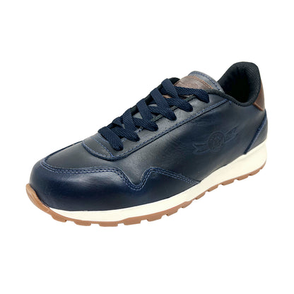 Tenis de Cuero para Hombre Azul resistente zapato industria nacional