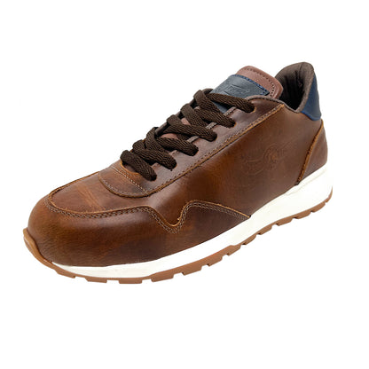 Tenis de Cuero para Hombre Café resistente zapato industria nacional