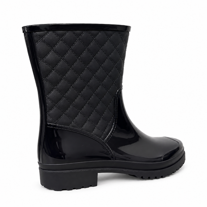 Botas de Caucho Impermeables para Mujer Elegantes y Antideslizantes Negro