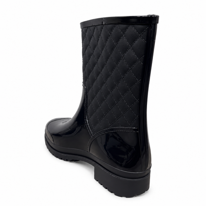 Botas de Caucho Impermeables para Mujer Elegantes y Antideslizantes Negro