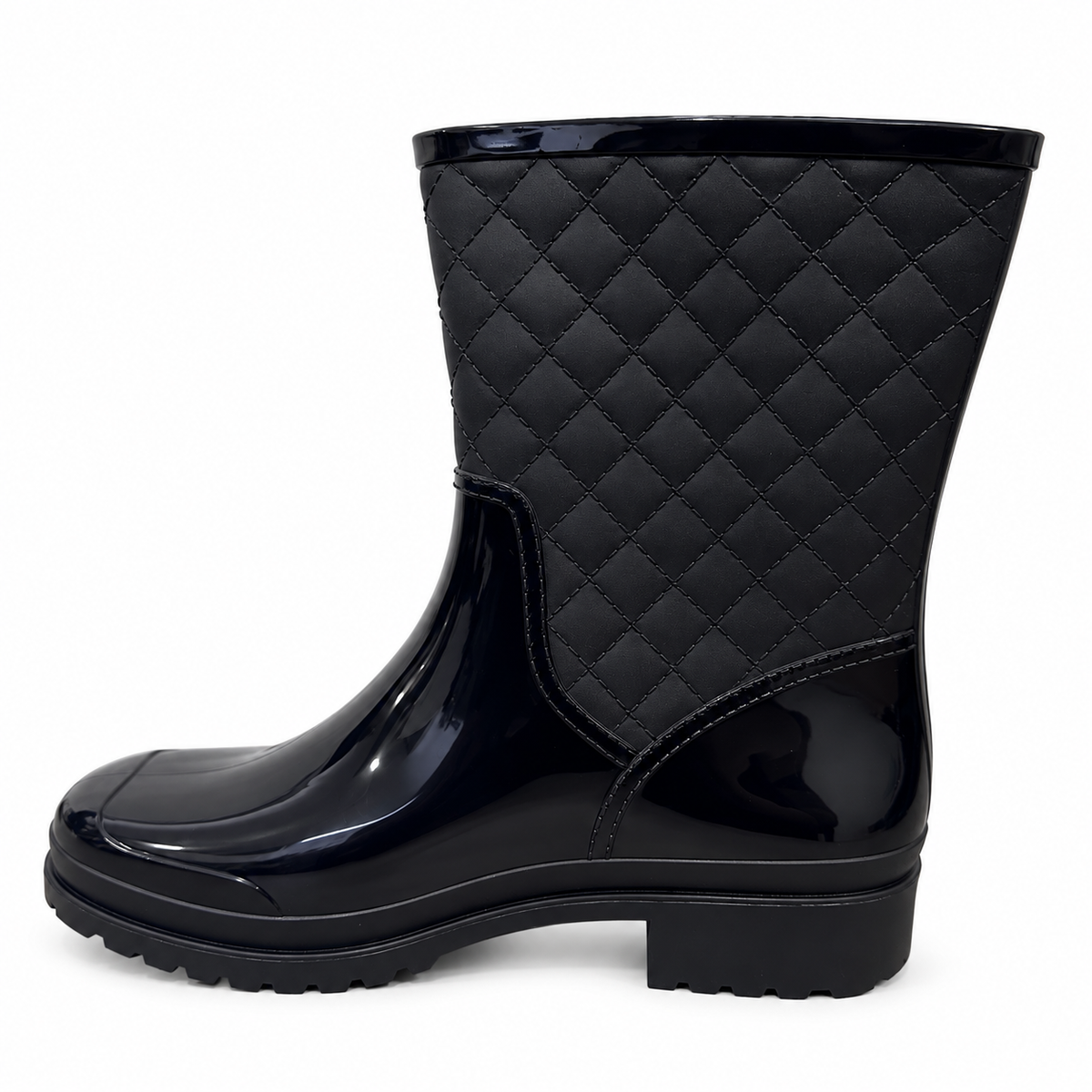 Botas de Caucho Impermeables para Mujer Elegantes y Antideslizantes Negro