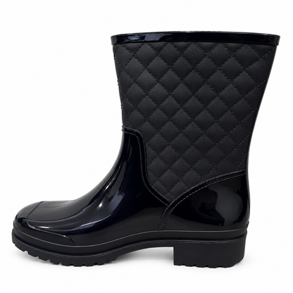 Botas de Caucho Impermeables para Mujer Elegantes y Antideslizantes Negro