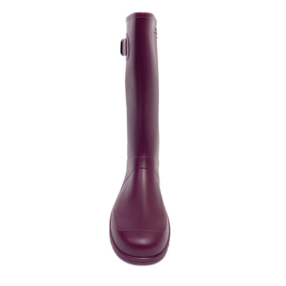 Botas de Lluvia Vinotinto para Mujer 🌧️ Elegantes Impermeables Antideslizantes de Caucho con Hebilla – Moda y Protección