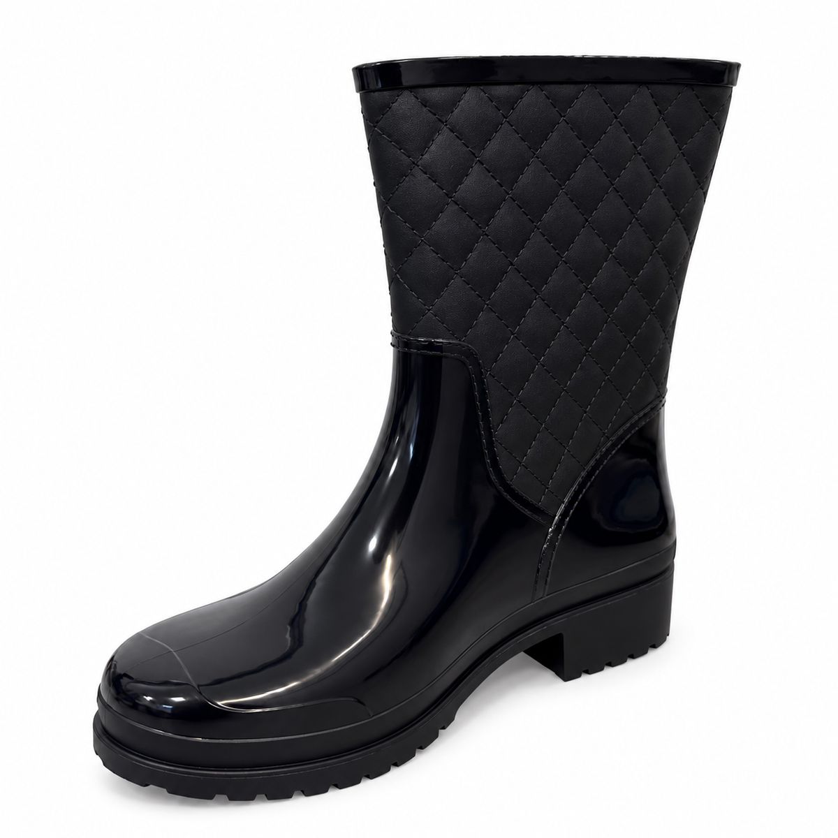 Botas de Caucho Impermeables para Mujer Elegantes y Antideslizantes Negro