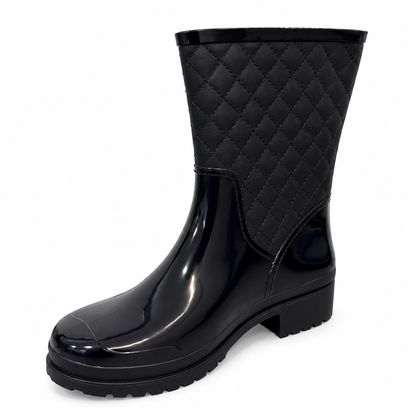 Botas de Caucho Impermeables para Mujer Elegantes y Antideslizantes Negro