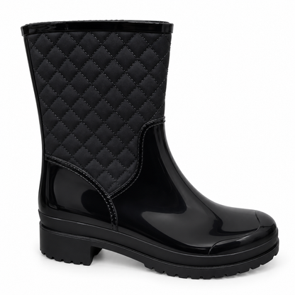 Botas de Caucho Impermeables para Mujer Elegantes y Antideslizantes Negro