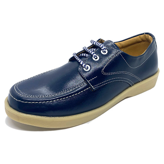 Zapatos colegiales Azules en cuero legítimo para niño y niña | Antideslizantes, duraderos y cómodos