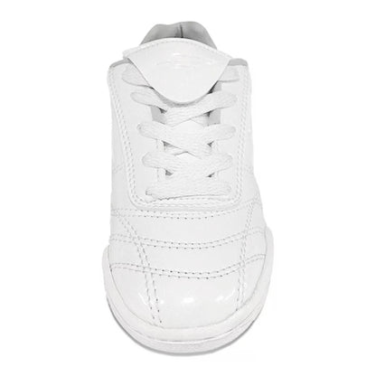 Tenis Colegial Futsala Torretín Blanco suela blanca Cocido Alta Resistencia