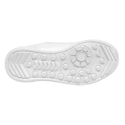 Tenis Colegial Futsala Torretín Blanco suela blanca Cocido Alta Resistencia