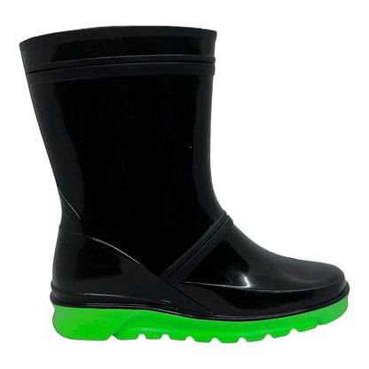👢 Botas Gomoso Negras Croydon Para Niño  Impermeables ☔ Caucho Antideslizantes Lluvia🌧️