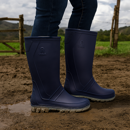 Botas de Caucho para Mujer Venus 🌧️ Impermeables, Antideslizantes y Resistentes – Caña Media Cómoda para Lluvia y Campo