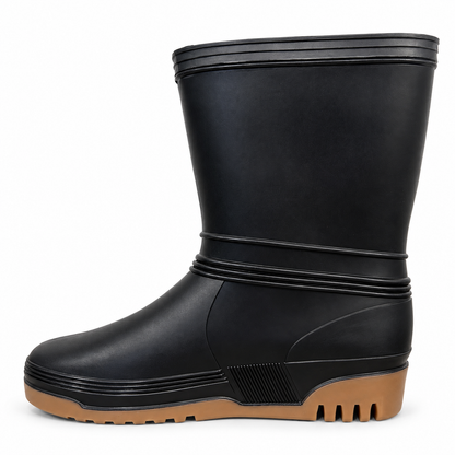 Botas de Lluvia para Mujer en Caucho Impermeable Antideslizante – Caña Ancha Negras