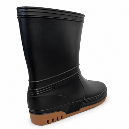 Botas de Lluvia para Mujer en Caucho Impermeable Antideslizante – Caña Ancha Negras