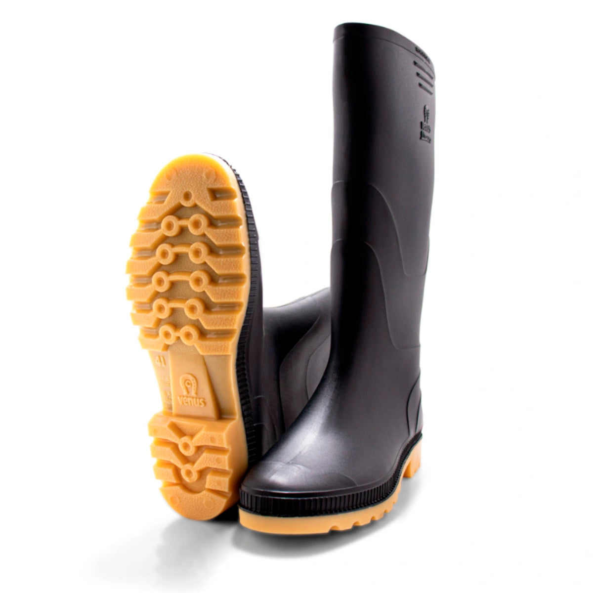 🛠️ Botas Llanera Negras en Caucho Venus 👢 Impermeables Antideslizantes 🌧️ Finca, Pantano, Moto 🚜 Industria Colombiana
