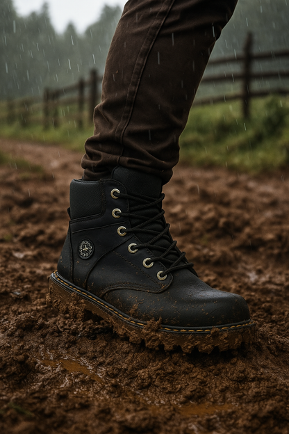 👢 BOTAS ALPINA NEGRAS – 100% CUERO GENUINO | RESISTENCIA Y ESTILO TODO TERRENO