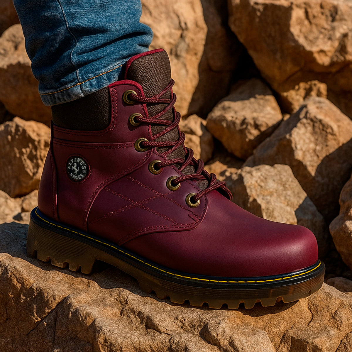 🥾 BOTAS ALPINA VINOTINTO – 100% CUERO GENUINO | RESISTENCIA Y ESTILO TODO TERRENO