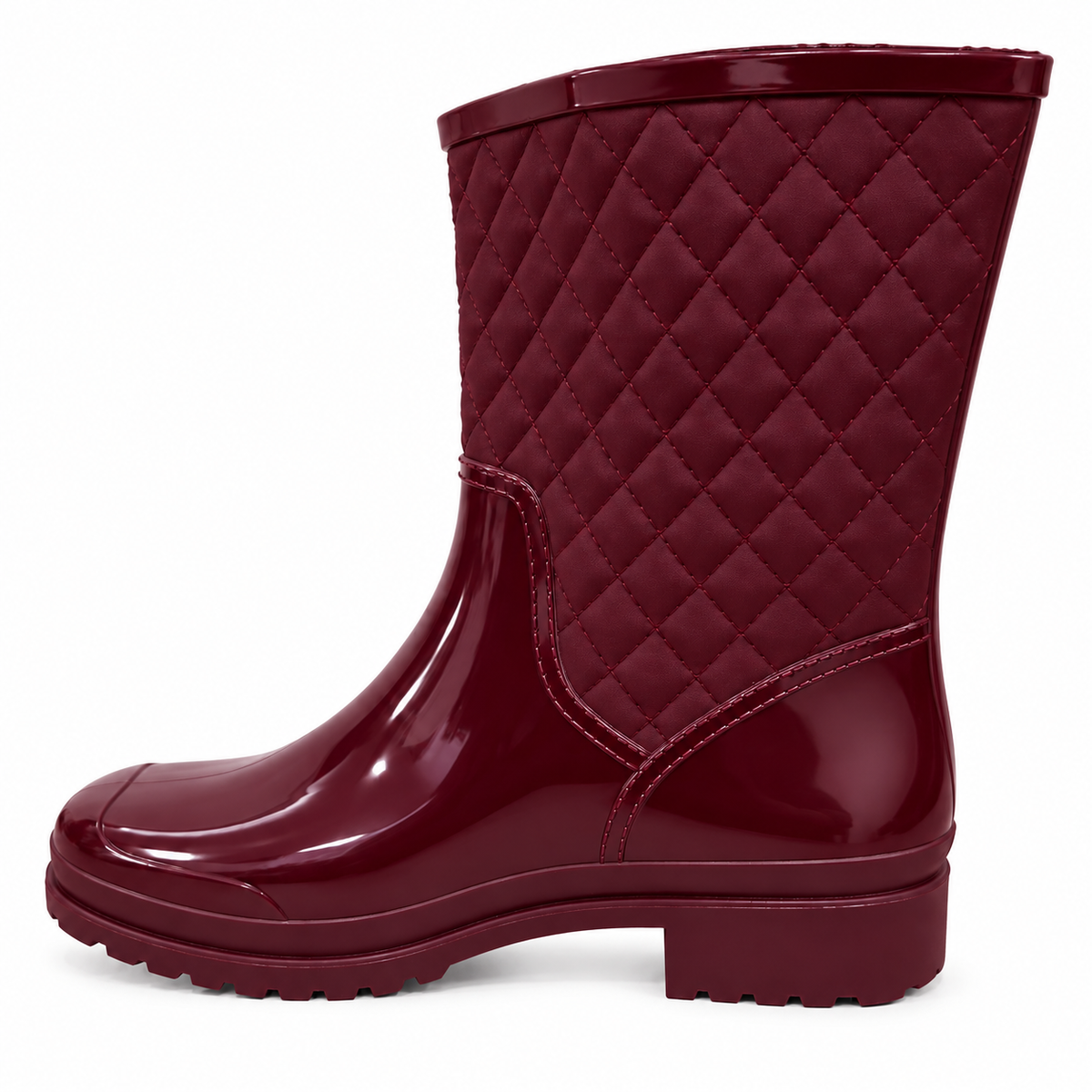 Botas de Caucho Impermeables para Mujer Elegantes y Antideslizantes Vinotinto