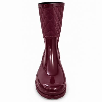 Botas de Caucho Impermeables para Mujer Elegantes y Antideslizantes Vinotinto