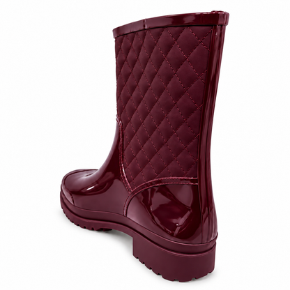 Botas de Caucho Impermeables para Mujer Elegantes y Antideslizantes Vinotinto