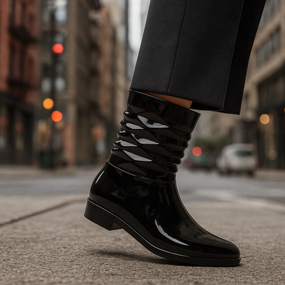 👢 Bota de Lluvia Mujer Impermeable de Caucho Elegante con Punta Fina 👩‍🦰