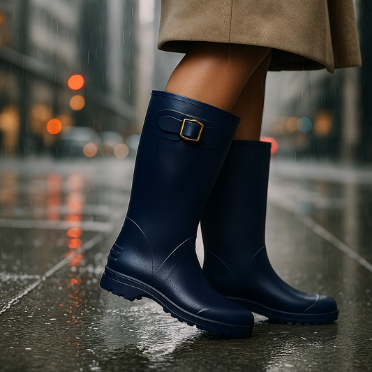 Botas de Lluvia Elegantes Mujer 🌧️ Impermeables Antideslizantes de Caucho con Hebilla – Moda y Protección en Días Lluviosos