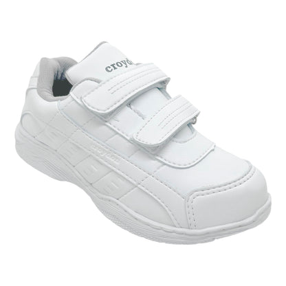 Tenis Escolares Croydon Blancos con Velcro – Antideslizantes, Semi Impermeables y Súper Resistentes