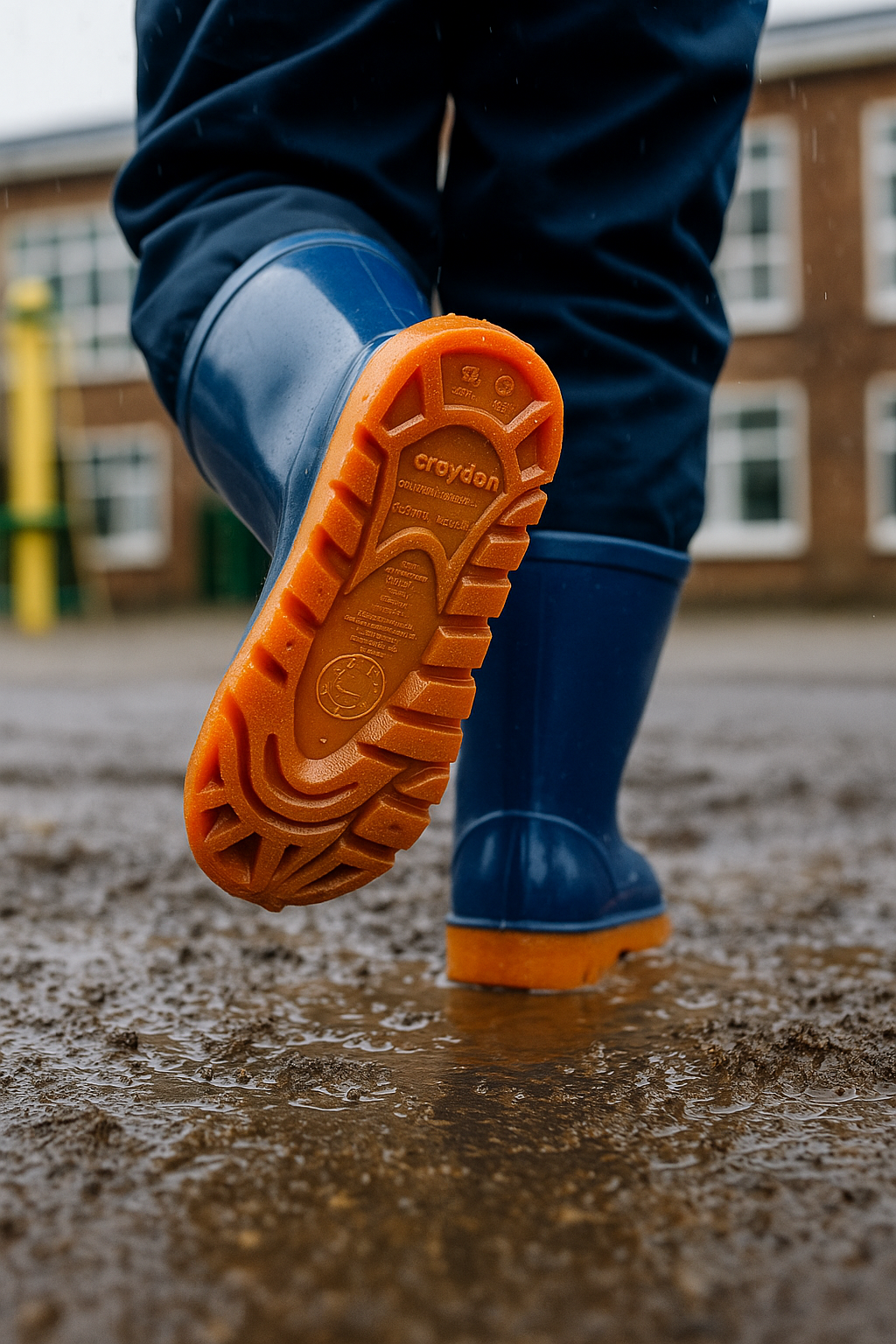 👢 Botas Gomoso Azules Croydon Para Niño  Impermeables ☔ Caucho Antideslizantes Lluvia🌧️